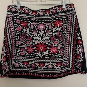Floral Embroidered Skirt